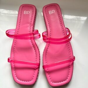 BP Women's Bright Pink Strappy Jelly Sandals